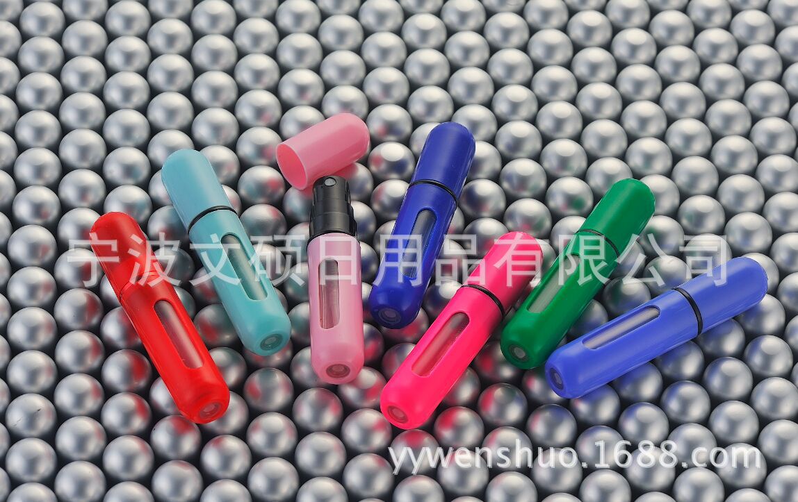 Supply bottom filled liquid self-pump portable 5ML plastic PP perfume bottle self-filling perfume bottle