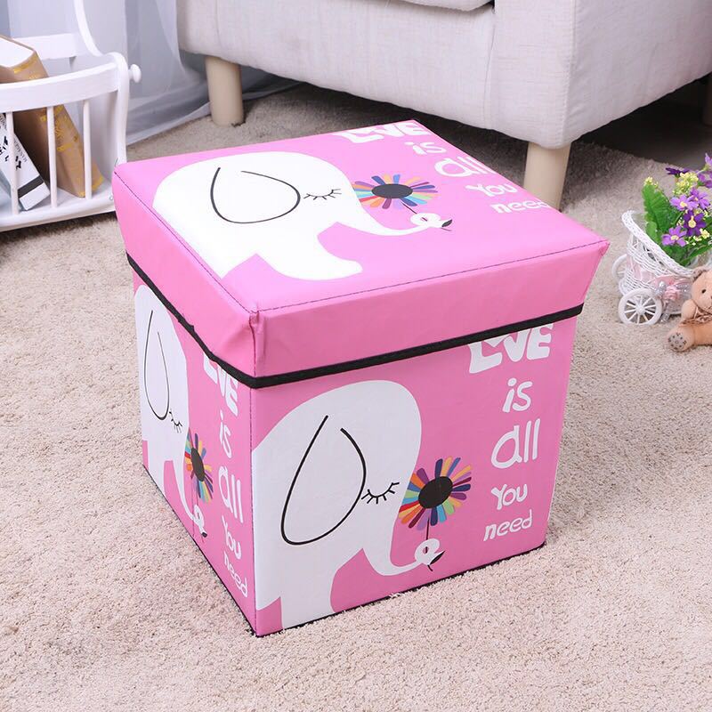 Creative Cartoon Multi-Functional Storage Stool Cloth Shoe Change Stool Foldable Household Storage Box Car Storage Stool Specification drawing