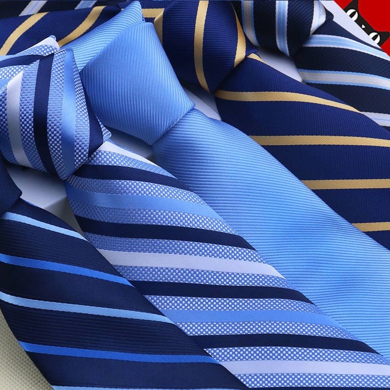 礼品真丝领带 窄款商务装搭配条纹领带男士 黑色tie领带批发详情图1