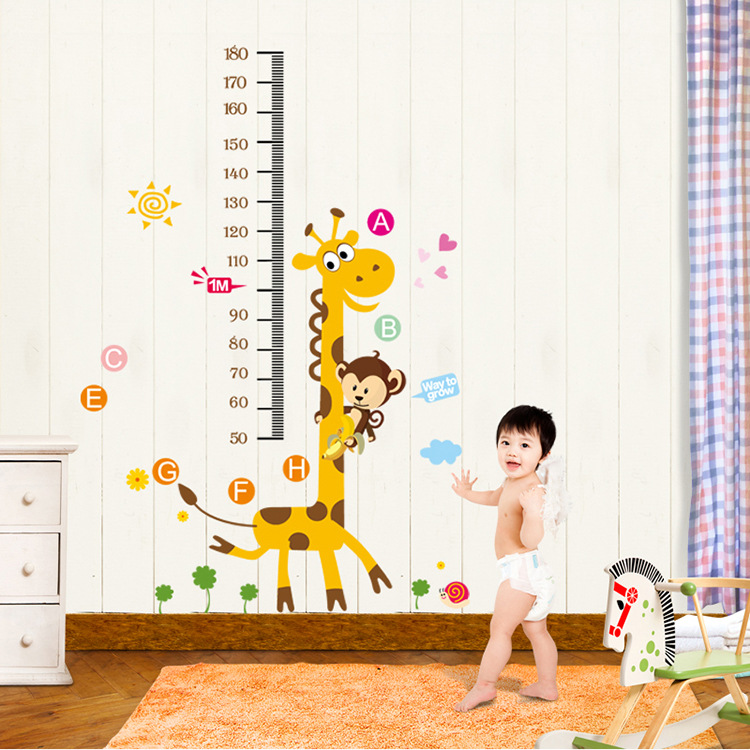 儿童房幼儿园长颈鹿身高贴第三代墙贴卧室客厅儿童房贴画LM8004详情图1
