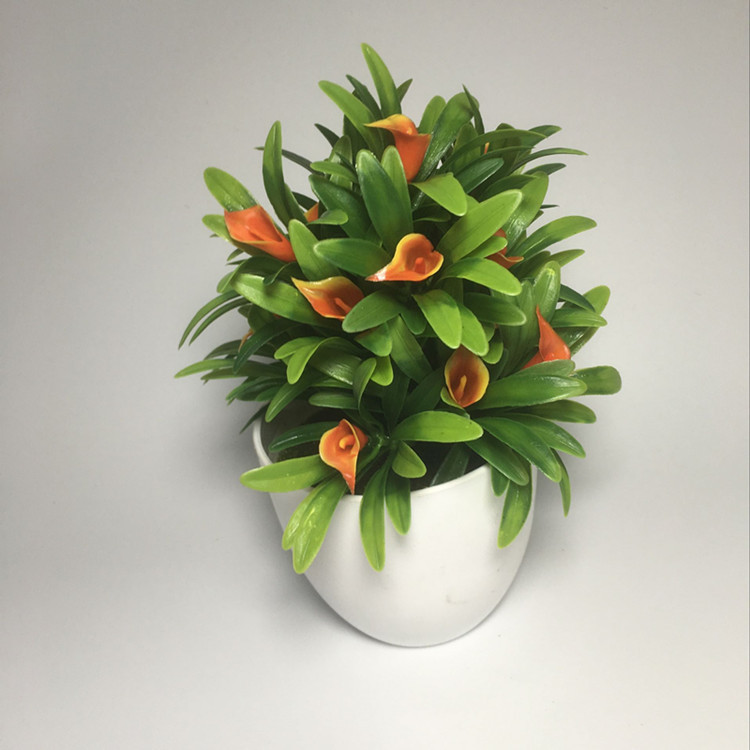 Wholesale simulation of small bonsai plastic calla lily flower family hotel public place flower manufacturers direct Specification drawing