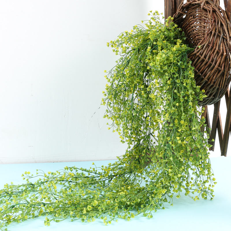 Strength Business Bell Willow Wall Hanging Simulation Plant Wall Decoration Hanging Basket Orchid Vine Plastic False Flower Green Plant Item Picture