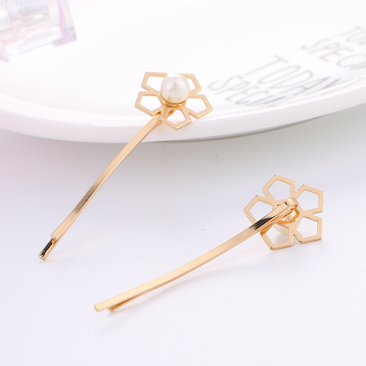Yiwu pequeñas mercancías versión coreana accesorios de pelo geométricos moda simple perle hairclip de cobre una palabra clip accesorios precio de fábrica al por mayor Application Scenario