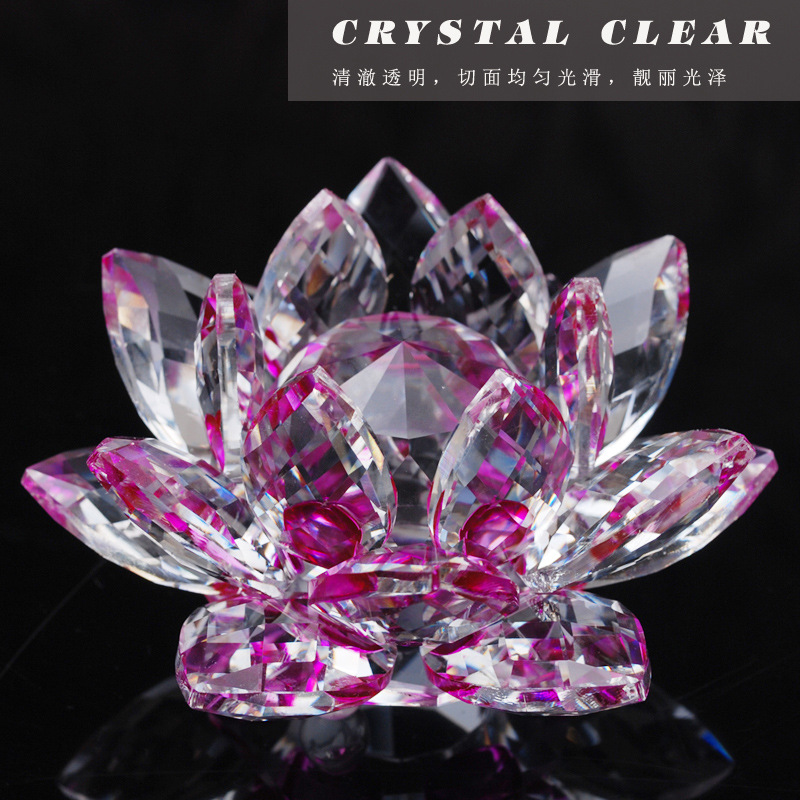 Crystal Lotus Decoration Living Room Home Decoration Crystal Arts And Crafts Gifts Wholesale Temple Supplies details Picture