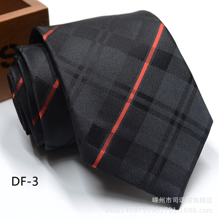 Chinese trend Chinese-style business formal men's tie, polyester filament arrow-shaped 8CM business tie manufacturer in stock wholesale Item Picture