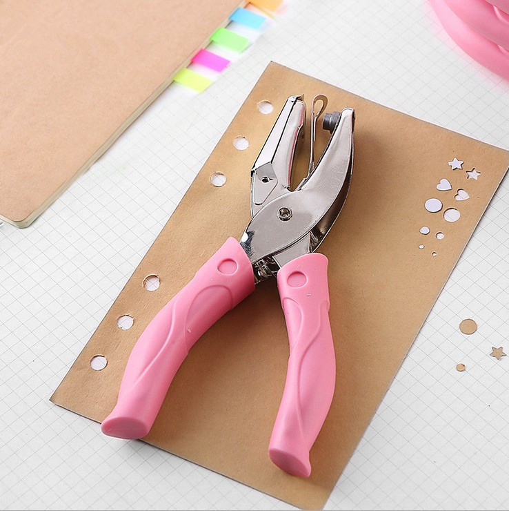 Dongnan labor-saving medium round hole puncher, manual single-hole puncher, paper feeding thick paper puncher, puncher Specification image