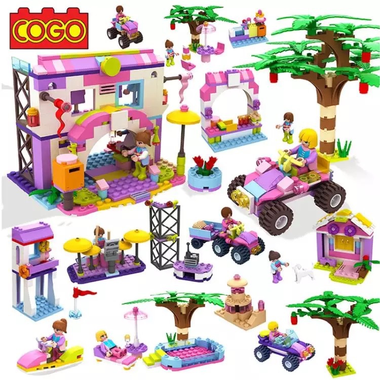 COGO积高积木童话公主女生8合1拼装积木儿童益智玩具兼容乐高
