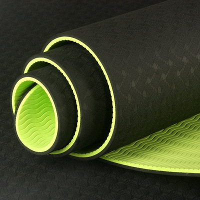 【雅臣地毯】双色tpe瑜伽垫6mm 加长健身垫子环保防滑 瑜伽垫tpe批发详情图5