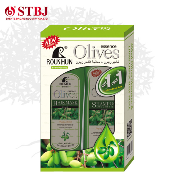 ROUSHUN SHAMPOO 柔顺橄榄洗发水加护发素套装