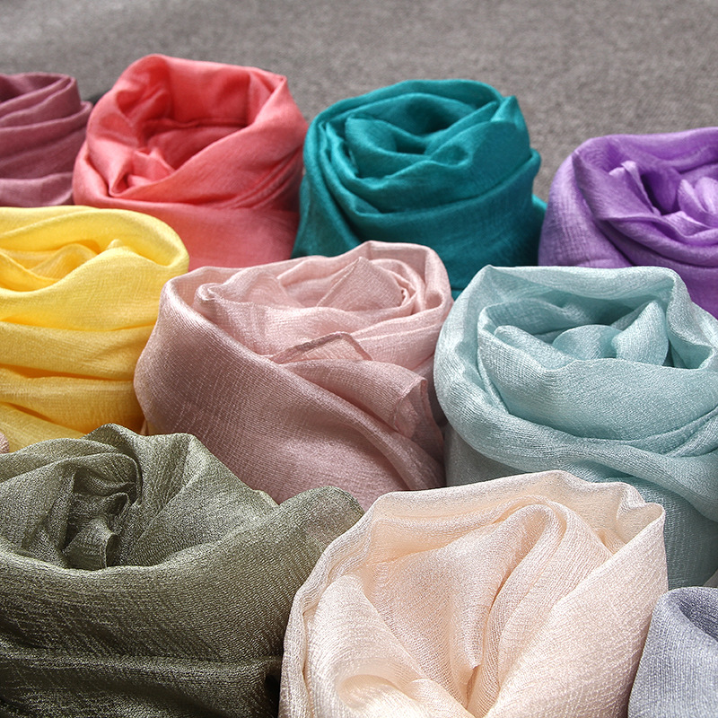 New Dutch Linen Long Sunblock Beach Towel Shawl Cotton Linen Solid Color Scarf Pearl Light Gift Silk Scarf Woman
