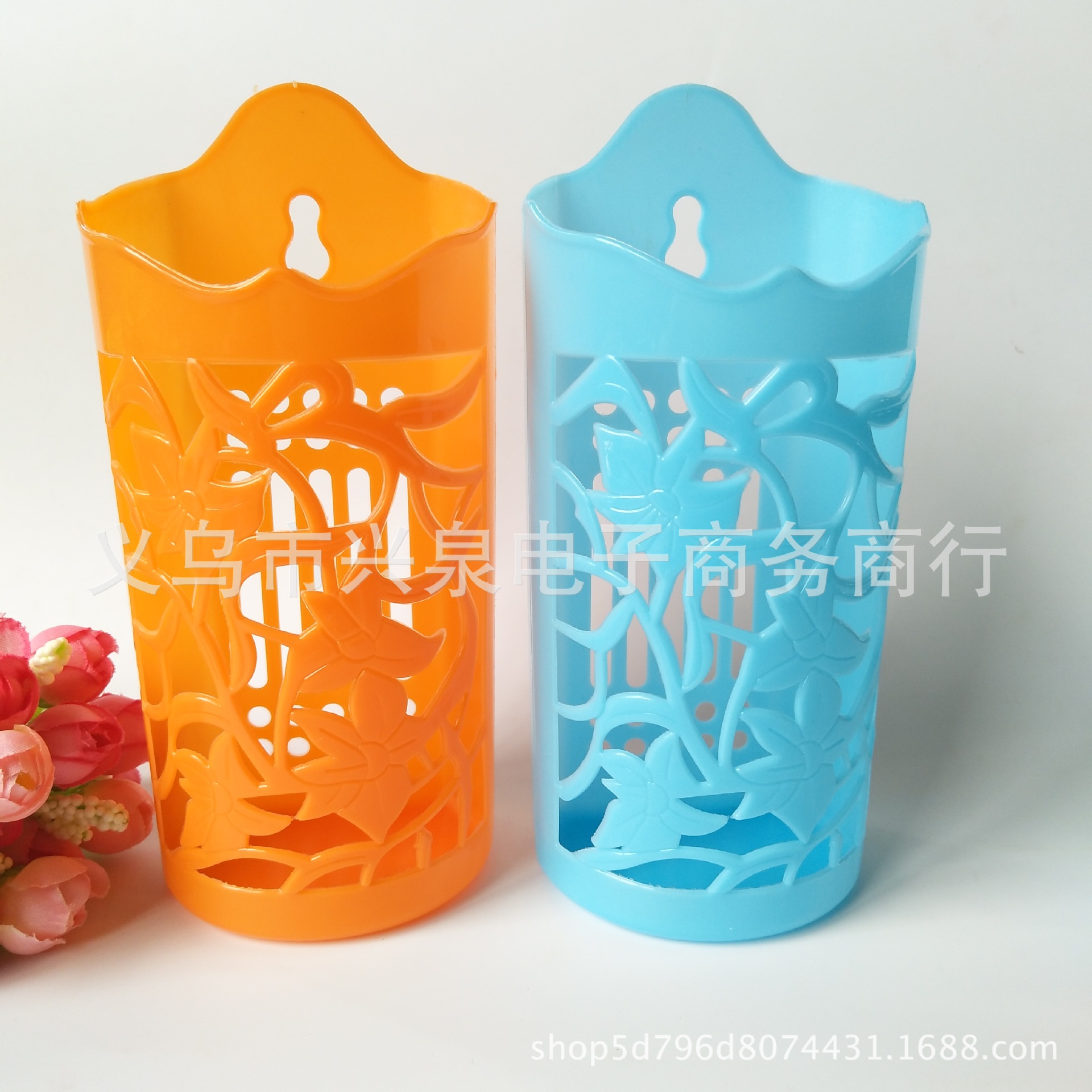 One-yuan store plastic 筷笼 single compartment 筷笼 hollowed-out 筷笼 chopstick holder one-yuan supply