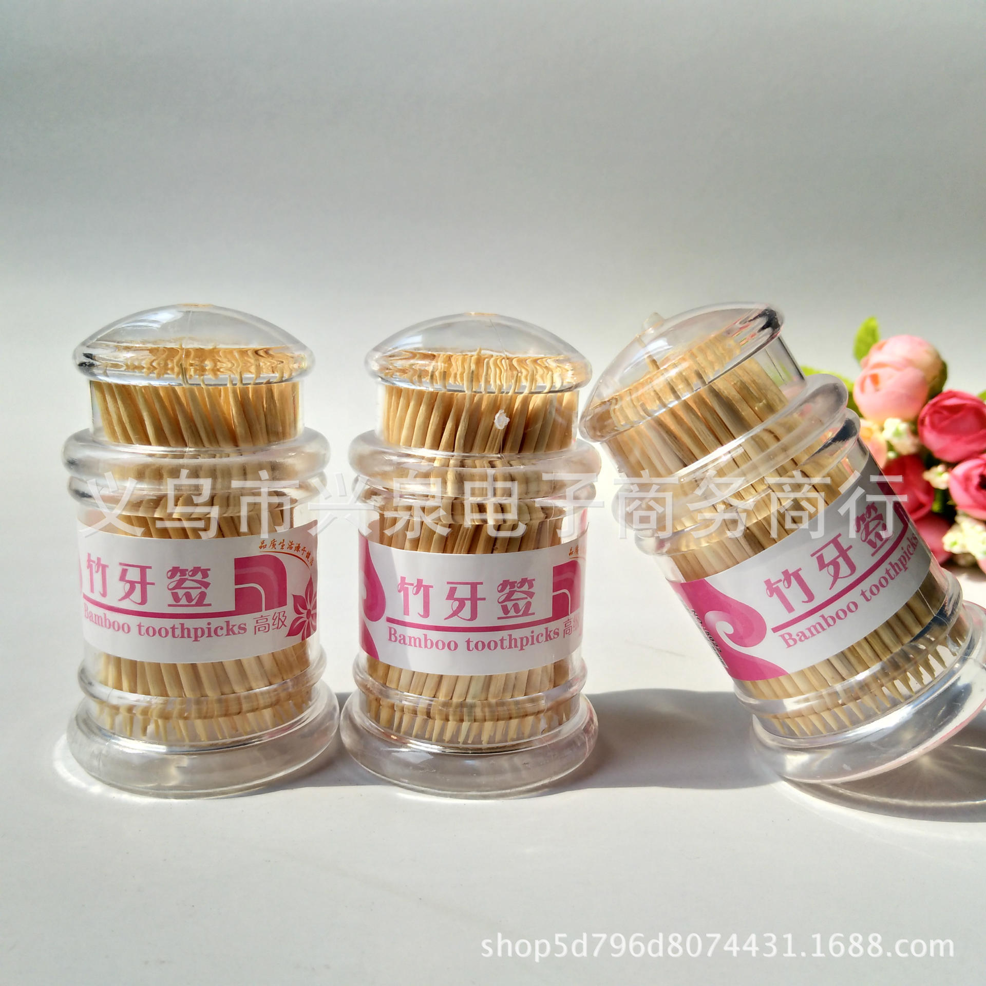 【 Zone 1-1 】 Pagoda Toothpicks 10/ board 480/ box Pagoda Toothpicks Transparent cylindrical Bamboo Toothpicks Bottled Toothpicks Bamboo Toothpicks 1 yuan supply