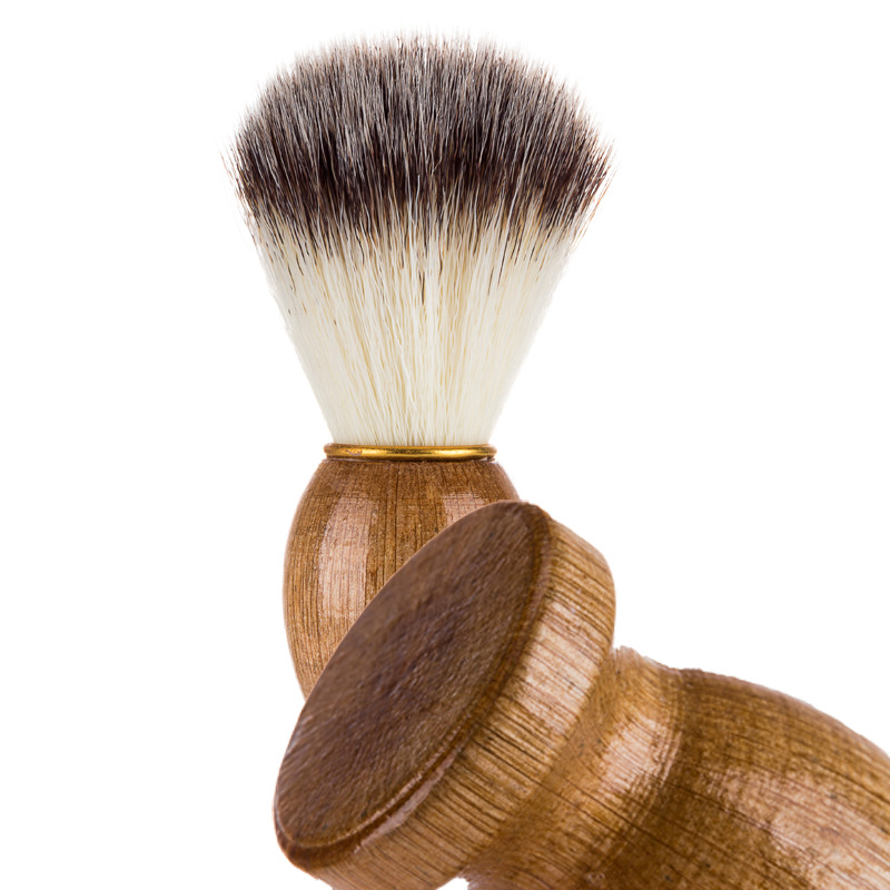 shanilak high-quality nylon soft bristle brush, wooden handle men's beard brush, household facial cleansing and shaving brush, beauty tool, exquisite choice Item Picture