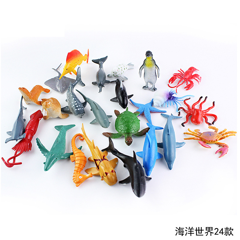 海洋动物仿真模型 跨境24款企鹅鲨鱼鲸鱼海星儿童玩具工厂批发详情图5