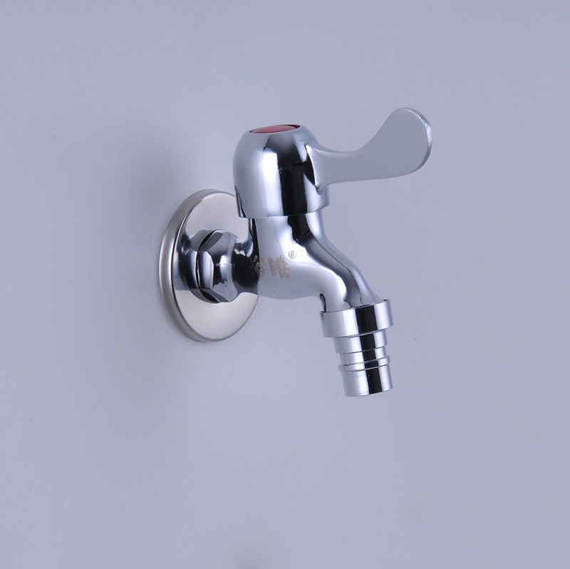Huafeng Sanitary Ware's all-copper washing machine faucet, mop, sink, single-cooling, extended, one-in and two-out faucet, electroplated small faucet details Picture
