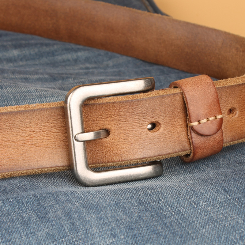 Belt Male Korean Version Leisure Factory Direct Sales First Layer Cowhide Needle Buckle Belt Youth Belt Wholesale Men Item Picture