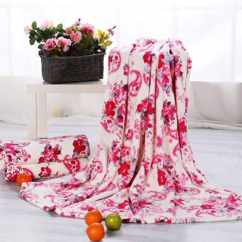 Factory Low Discount Coral Velvet Printed Blankets For Domestic Sale Flower Bed Linen Processing Gift Promotion details Picture