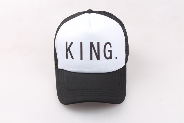 High-quality couple hats to show affection, KingQueen letter-lined hats, versatile men's and women's baseball caps, a trend Specification image