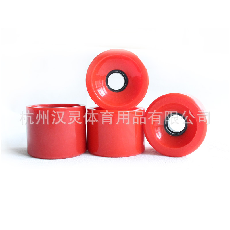 Polyurethane surfboard, four-wheel skateboard, double upboard, long board wheel, 70x51mm, street brushing large wheel, colorful multi-color PU wheel Item Picture