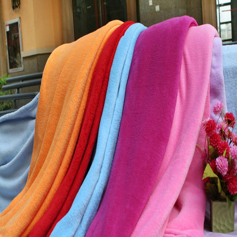 Inventory Disposal Coral Velvet Solid Color Blanket Ultra Soft Plain Bed Linen For Domestic And Export General Purpose Bedding