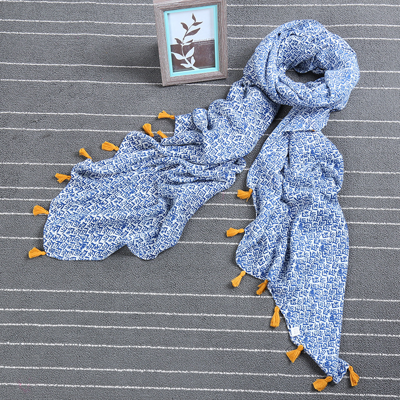 Summer Beach Sunblock Silk Scarf Desert People Cotton National Wind Shawl Scarf Dual-Purpose Scarf Women Beach Towel Foreign Trade