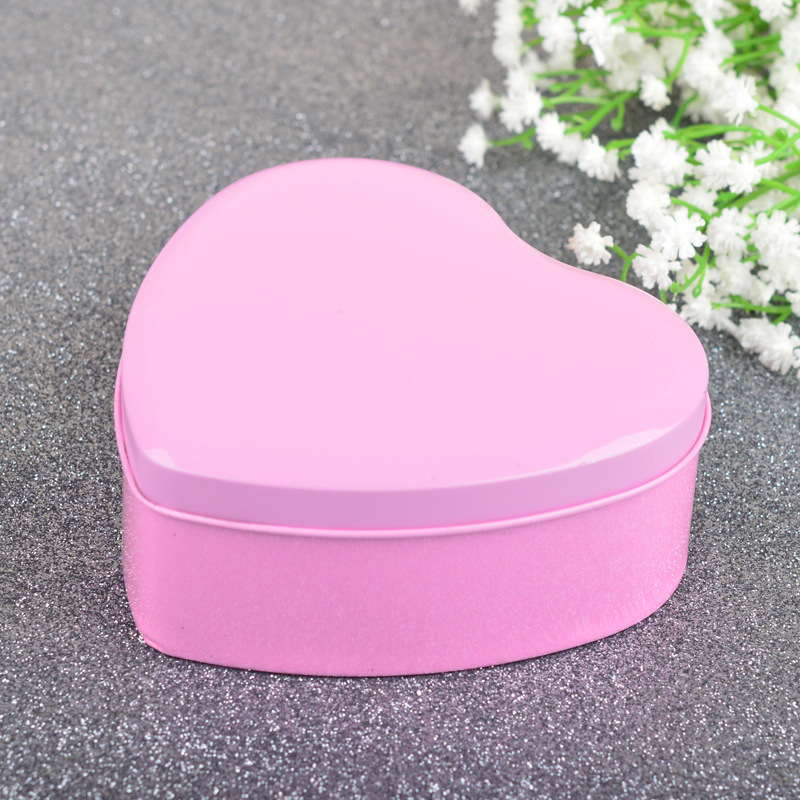 Creative wedding return gift tinplate wedding candy box, large heart-shaped tin box, candy color, can hold cigarettes, tin box manufacturer in stock pic 11
