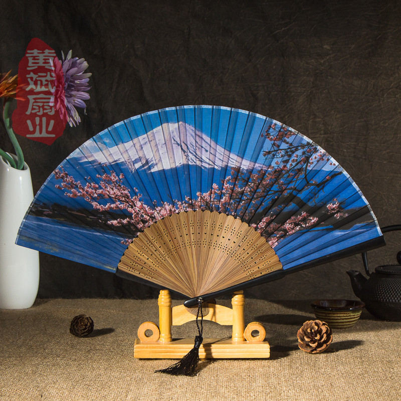 Matte Lacquer Edge Silk Juan Japanese Zefeng Eto Japanese Bamboo Handle Folding Fan Fuji Series Kimono Fan Specification drawing