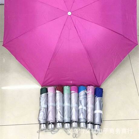 Umbrellas Straight Batch Three Fold Eight Strands Folding Umbrella 8K Silver Glue Flower Cloth Sunscreen Rain And Uv Protection Business Gift Wholesale