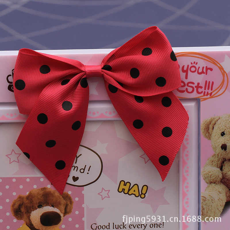 Manufacturers Direct Webbing Diy Material Kawaii Pointy Bow Webbing Red Round Spot Thread Tape details Picture