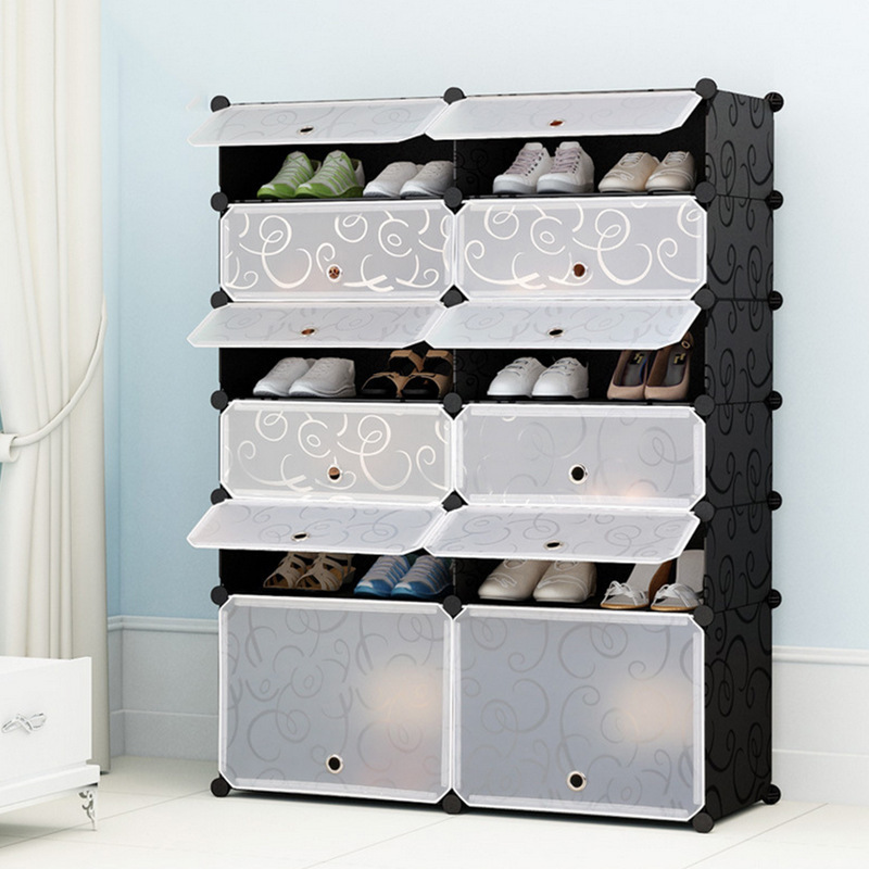 超大容量PP塑料百变组合鞋柜简约现代多层实用收纳鞋架