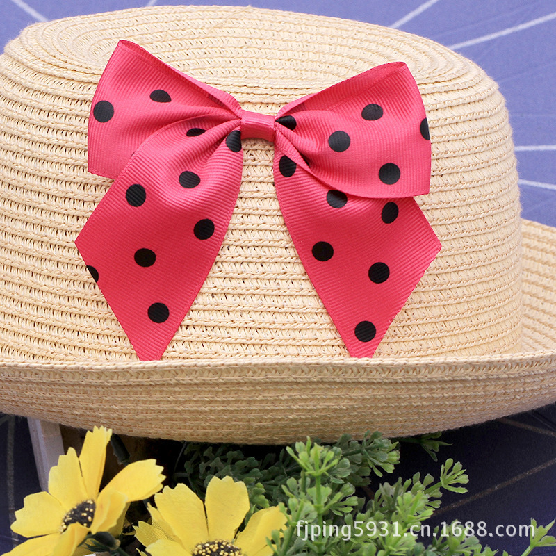 Manufacturers Direct Webbing Diy Material Kawaii Pointy Bow Webbing Red Round Spot Thread Tape