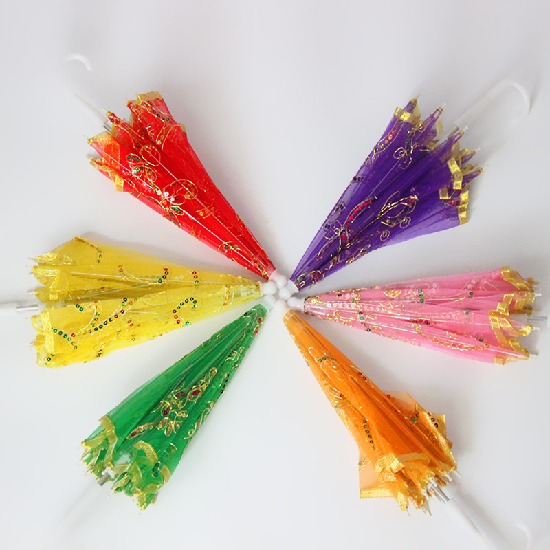 Scenic Temple Fair Hot Selling Toys Wholesale Large Lace Umbrella Craft Decoration Lace Umbrella Play Home Toys Specification drawing