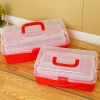 Portable three-layer multi-functional storage box, portable lacquer Guka plastic storage and organization box, medicine box details Picture