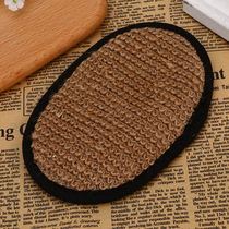 Wholesale jute bath wipe bath with dead skin scrub bath towel jute oval bath wipe tablet