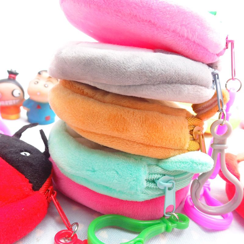 Creative coin purse/key case, thickened semi-circular clutch, cartoon plush toy, coin case, gift details Picture