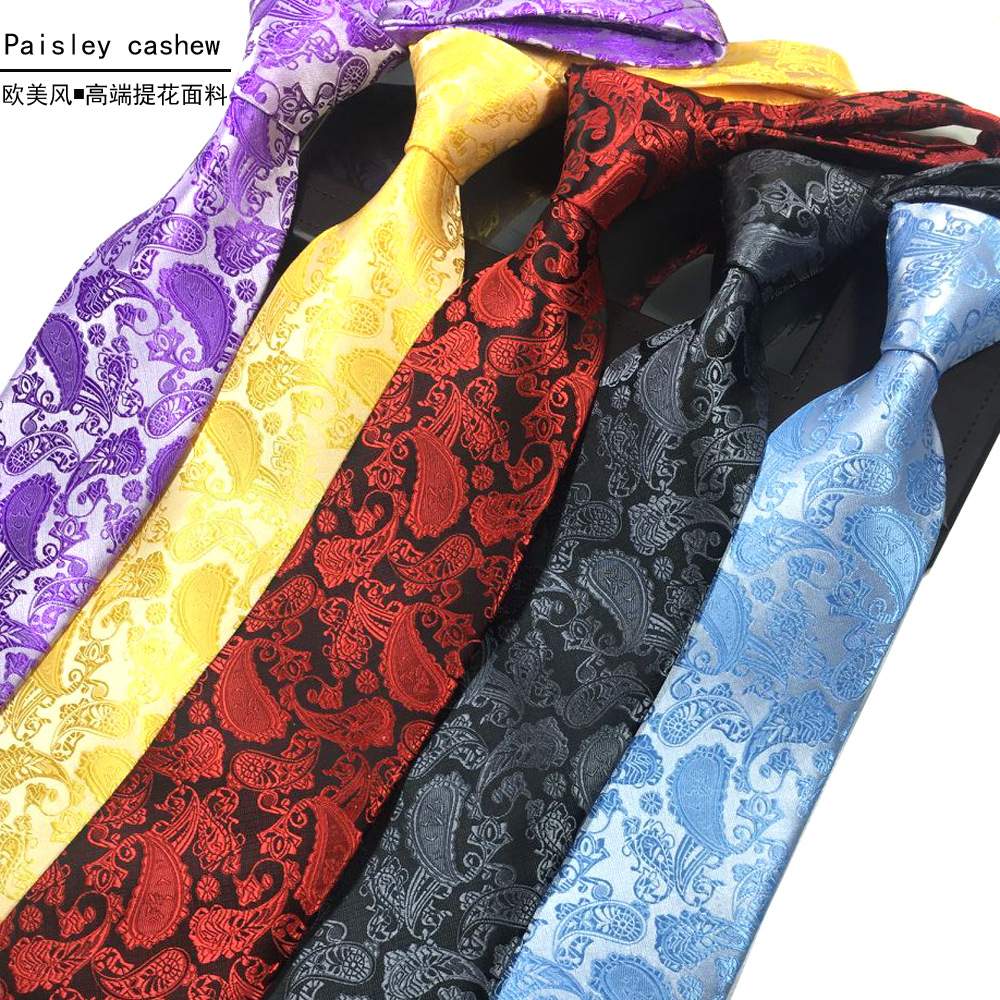New formal men's tie, Paisley cashew flower European and American tie three-piece set factory in stock wholesale Item Picture