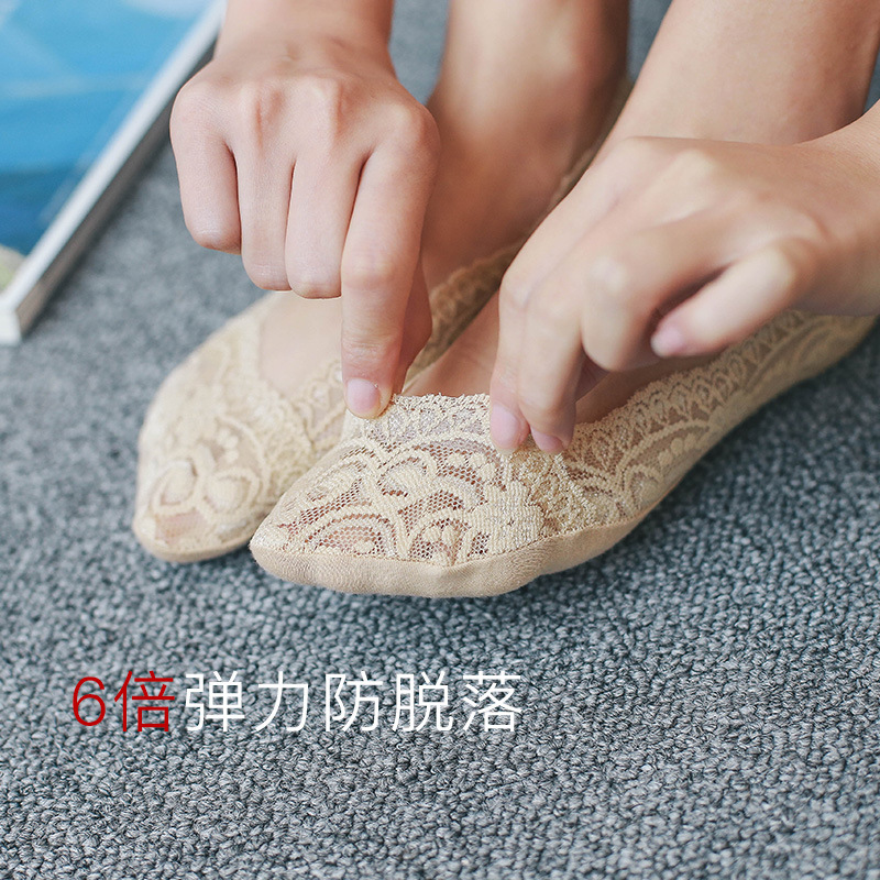 C1春夏季蕾/防滑浅口低帮/纯色棉底短袜产品图