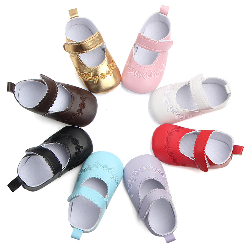 Wholesale eco-friendly PU embroidered baby shoes for foreign trade, 0-1 year old toddler shoes, 1650 details Picture