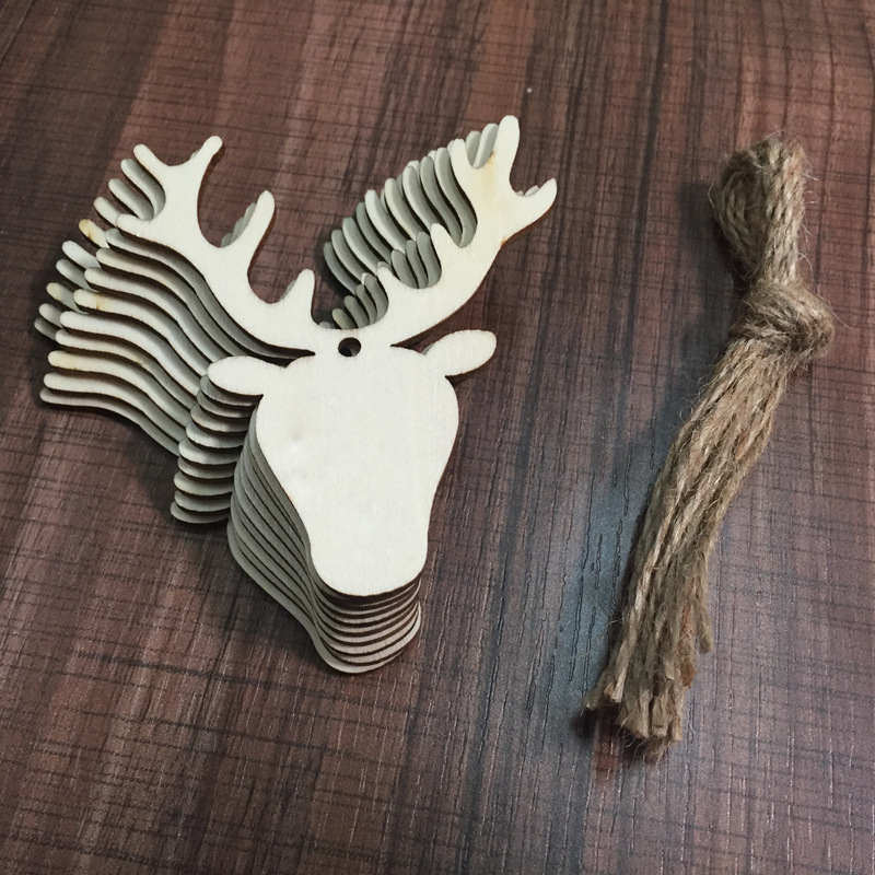 圣诞节 木质工艺品圣诞雪人木片家居圣诞树装饰品小挂件 ebay详情图2