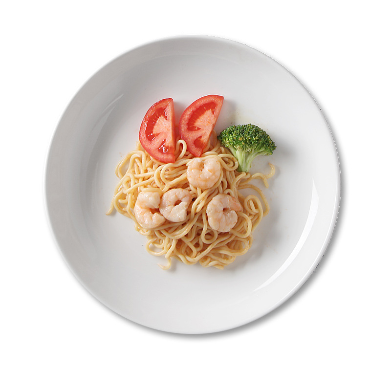 Diced pepper fish head deep plate, pure white ceramic rice plate, fruit cake plate, household vegetable plate, breakfast plate, soup plate, meal Item Picture