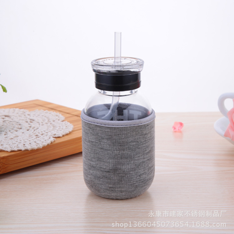 كأس عصير الكرتون الإبداعي الشفاف مع غطاء مع كوب من الحليب والفواكه Specification image