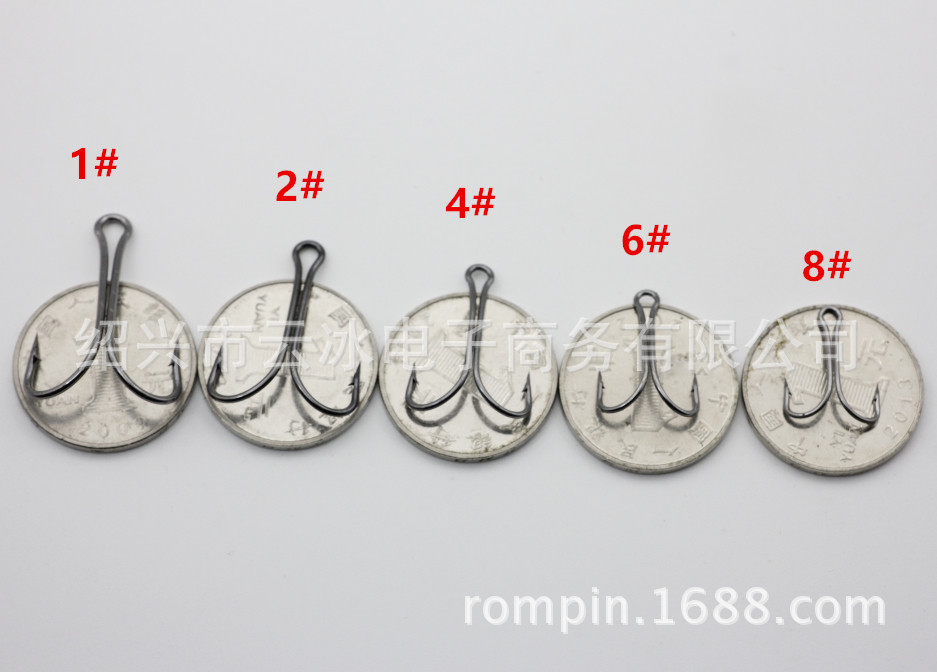 Two Java hook Luya two local hook double hook thunder frog frog two anchor sea fishing anchor fish fishing hook Luya fishing hook Specification drawing