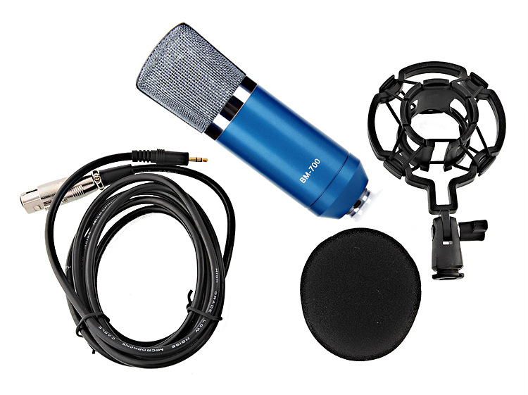 Wholesale of computer microphone BM-700 diaphragm capacitor microphone sound card computer anchor equipment set for foreign trade details Picture
