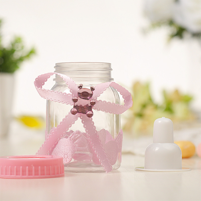创意奶瓶透明塑料喜糖盒 欧式baby shower宝宝周岁满月糖果包装盒详情图4