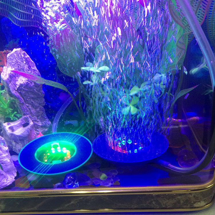 Aquarium LED seven-color gas stone oxygen-increasing light, aquarium gas stone with light, fish tank stone, landscape stone