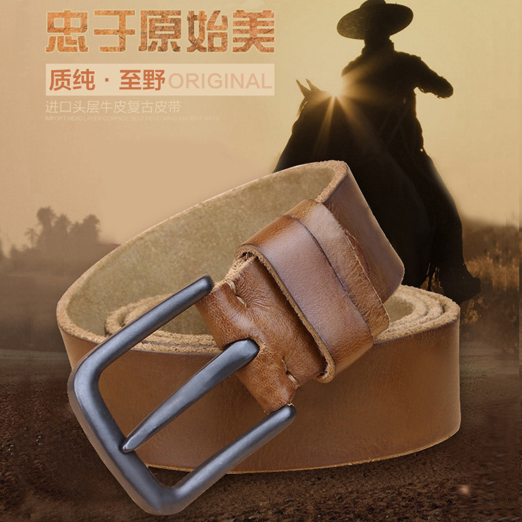 Belt First Layer Cattle Belt Men's Belt Casual Casual Youth Hipster Belt Needle Buckle Belt Men's Wholesale Manufacturers