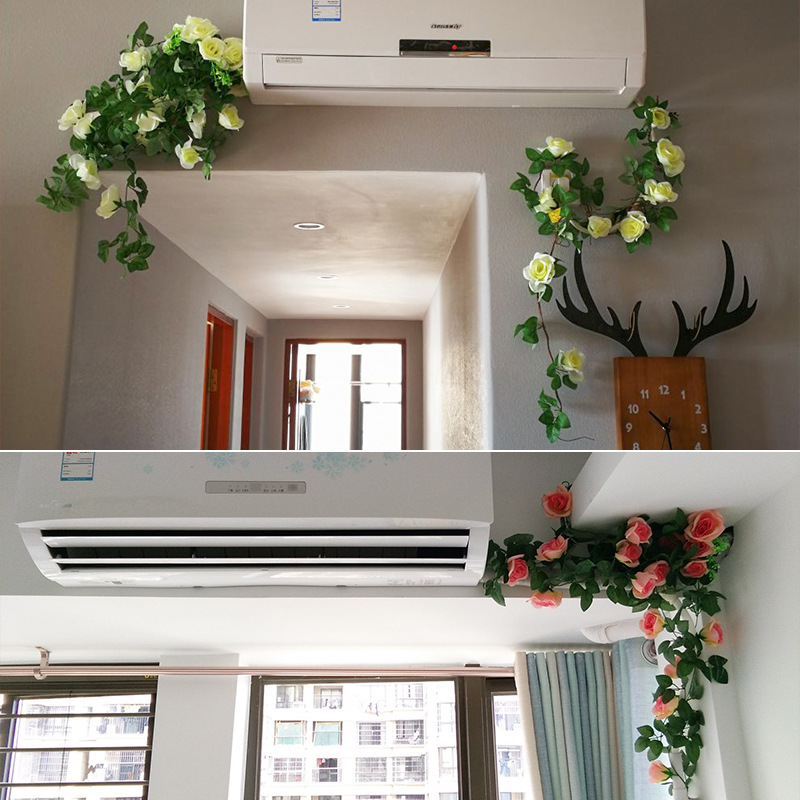 仿真玫瑰花藤/吊篮花艺婚庆细节图
