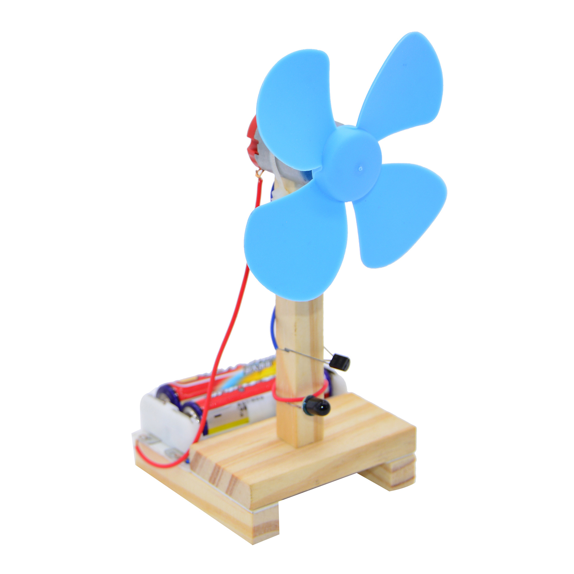 Infrared remote control electric fan, children's science and technology small creations, small inventions, self-made materials, primary school students' DIY handicrafts details Picture