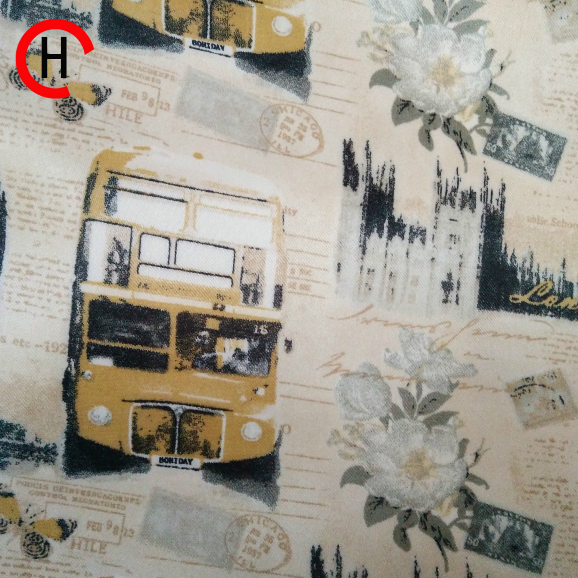 Color-printed urban landscape printed foamed printed fabric foamed coated pvc