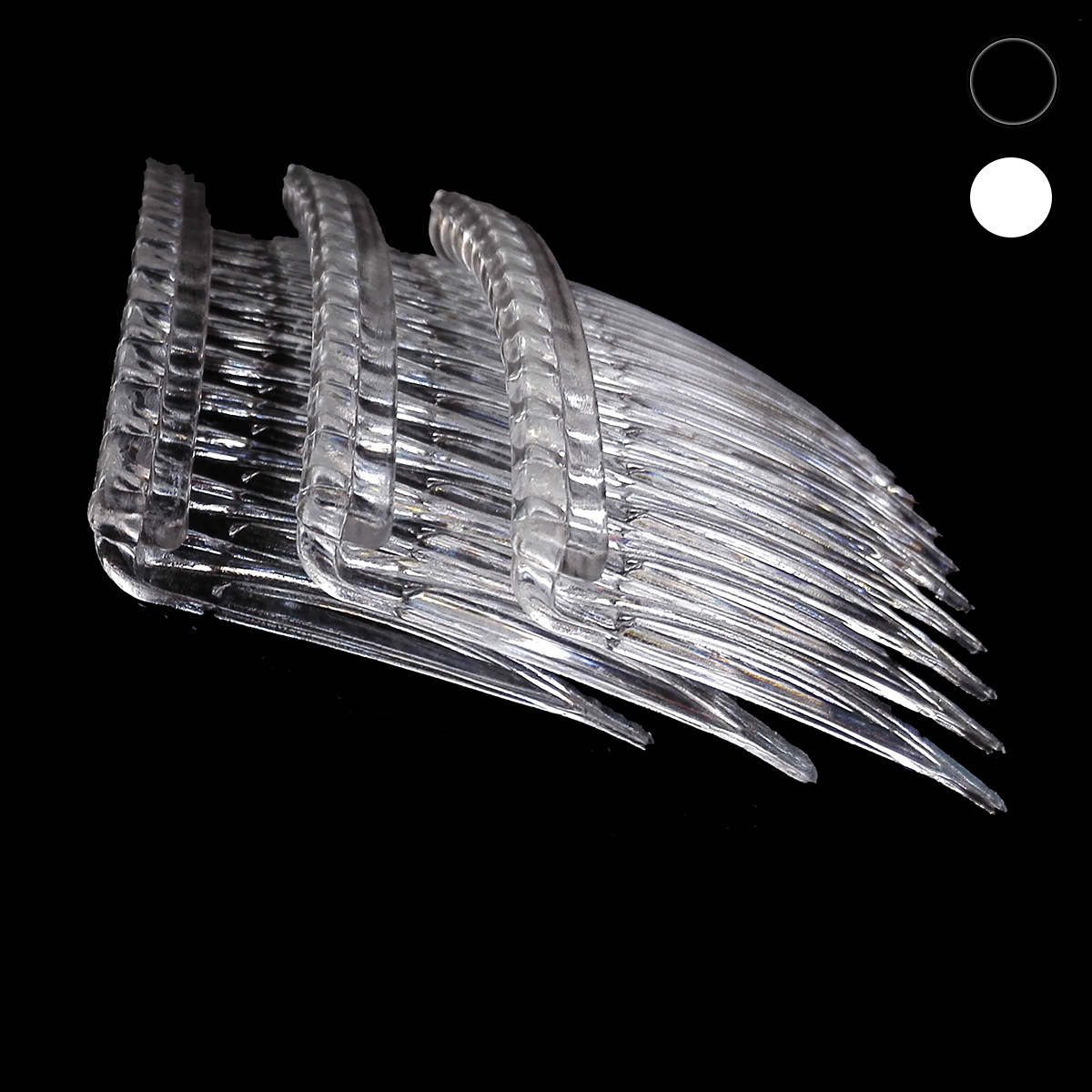 Factory direct supply hair comb plastic splice comb 14 teeth curved veil headdress comb transparent white black full figure